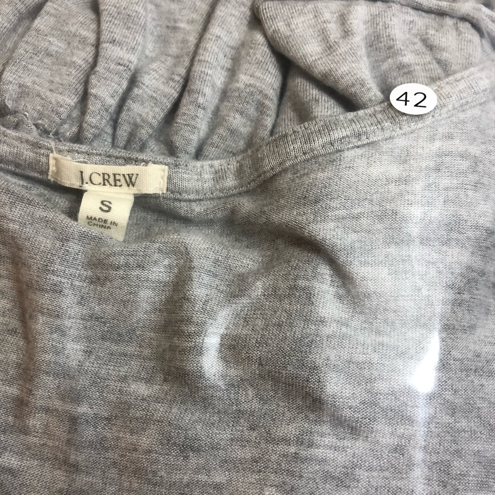 J Crew Midi Grey Ruffle Hem Dress - Picture 11 of 11